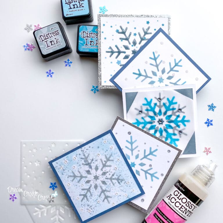 Glossy Accents Mini Snowflake Cards
