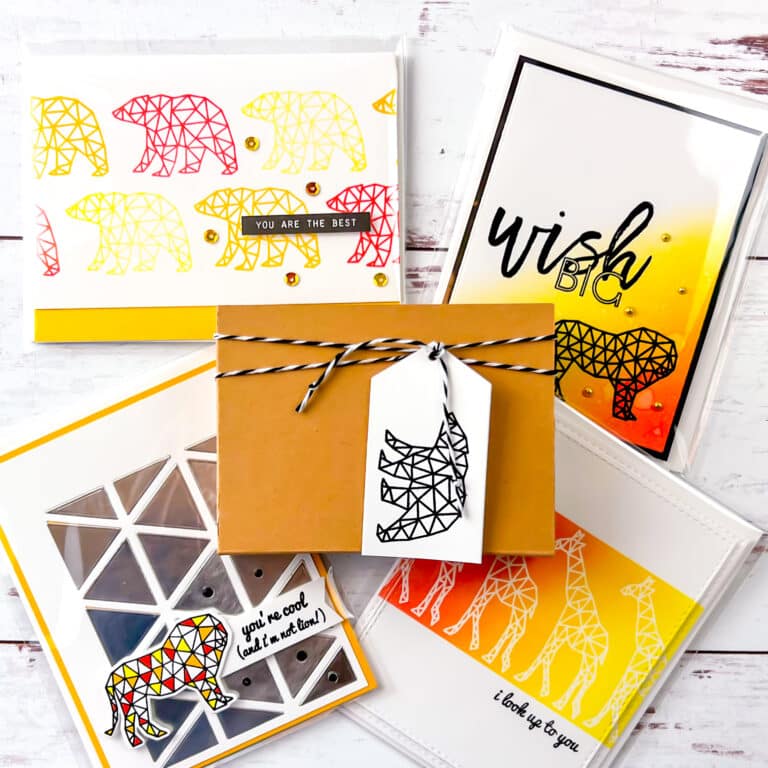 One Stamp Set Four Ways – A Gift Card Set for Him!