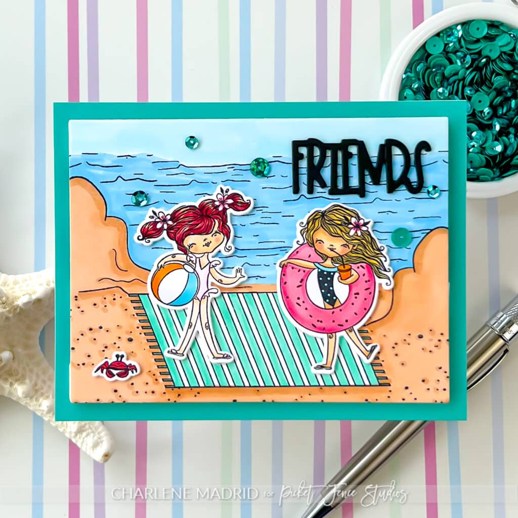 Picket Fence Studios Summer Beach Friends Dear Stamps and Dies