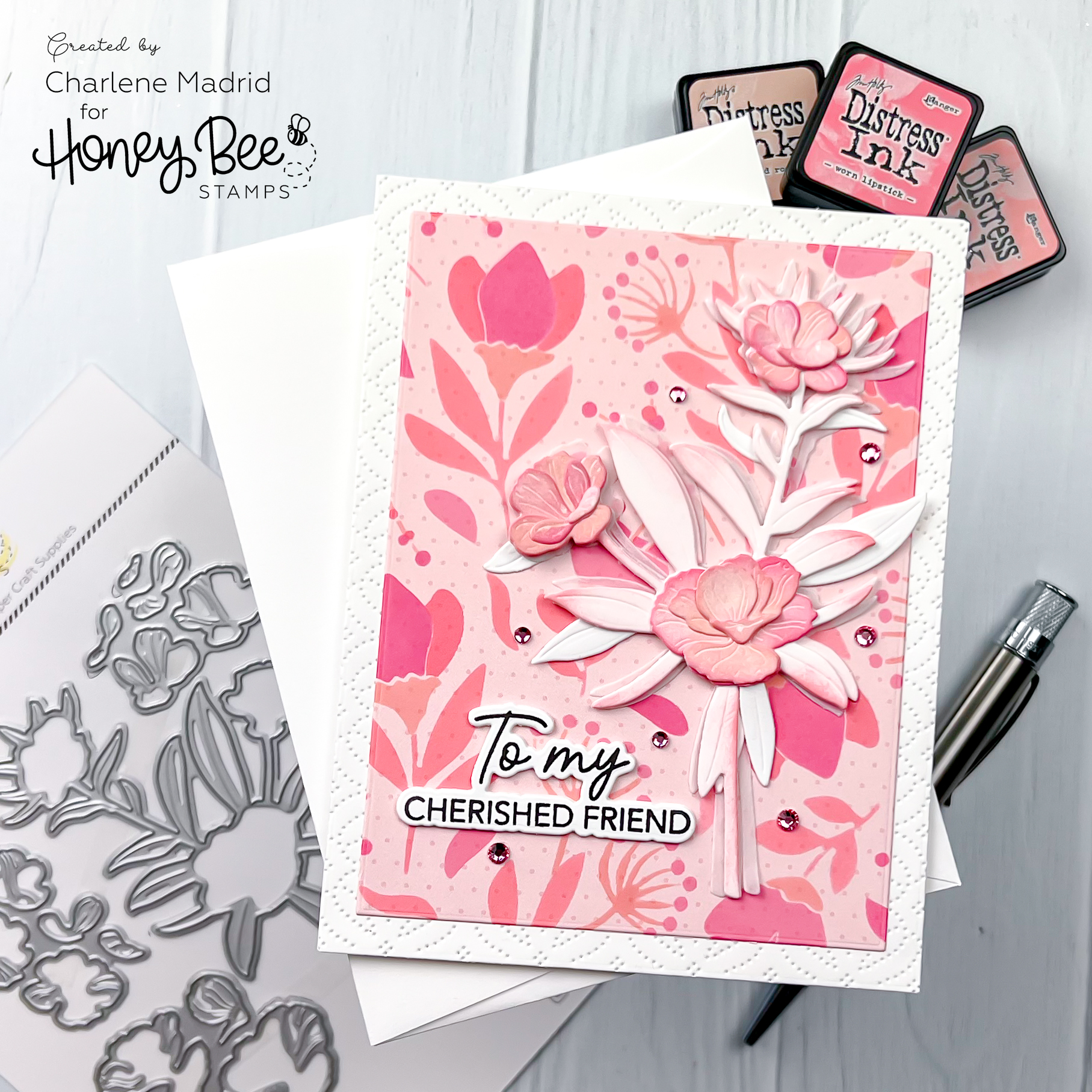 Honey Bee Stamps Lovely Layers Dianthus