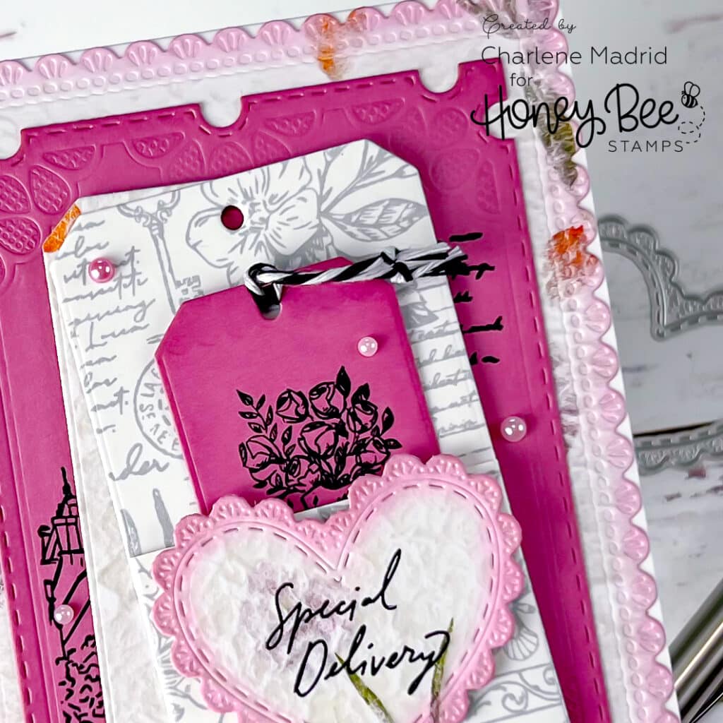 Honey Bee Stamps Lace Heart Layering Frames