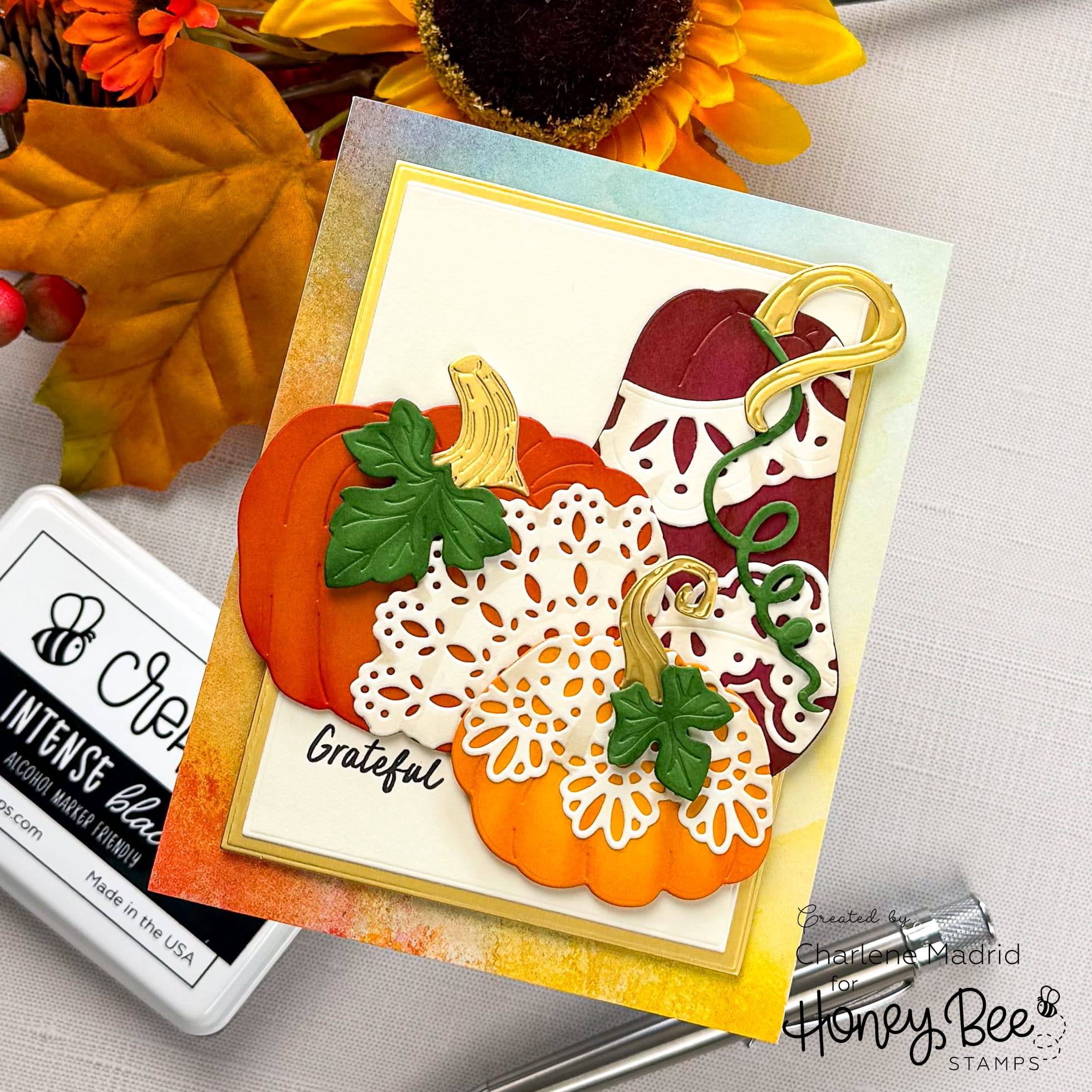 Honey Bee Stamps Lovely Layers: Boho Pumpkins